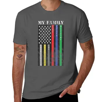 Нова тениска с флага на семейството Ми, помощ, тениски, мъжки празни тениски, Къса тениска, реколта тениска, мъжки ризи с шампиони