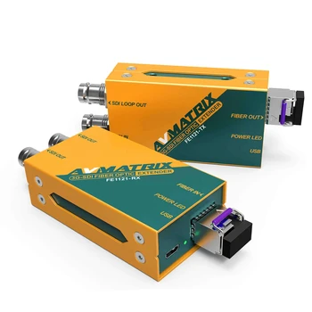 Оптичен разклонител AVMATRIX FE1121 3G-SDI на 20 км от местни SDI изход и два SDI-изходи Поддържа сигнали 3G / HD /SD SDI