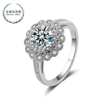 Охраняем трансгранично най-разпространяван пръстен, модерен пръстен с имитация на блестящ цирконий, двойки, диамантен пръстен във формата на короната, отношение обещават да дрънкат изцяло