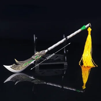 Периферното оръжие за филмови и телевизионни Три царства, Гуан Ю Шенлун Яньюэ нож 22 см изцяло метална украса, ръчно изработени играчки