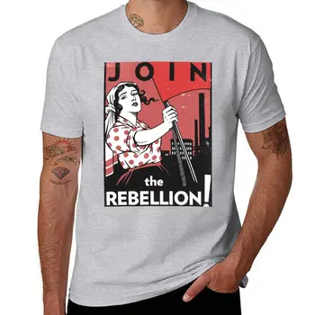 Присъединете се към бунт! (Вектор почивка) Тениска, къса однотонная тениска, мъжки ризи с графичен дизайн