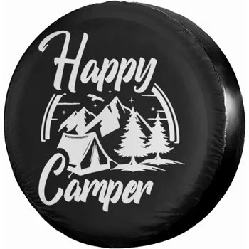 Резервен прахоустойчив калъф за колелата Happy Camper Идеална за ремаркета, АВТОБУСИ, ванове и много превозни средства 14 15 16 17 Инча