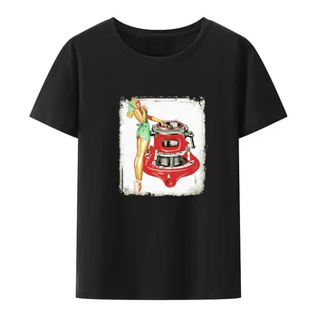 Реколта тениска с графичен принтом Битник Хубаво Момиче Сладко Секси Бейб Humor Hot Pin Up Camiseta Hombre Дрехи, Мъжки Дрехи Тениски