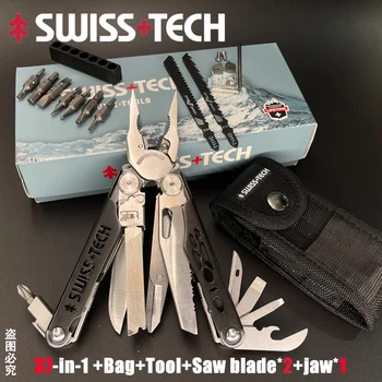 Сгъваеми Клещи-Multitools SwissTech 18/30/37 в 1, Многофункционален, Комбиниран Инструмент, Клещи, Сгъваеми Ножици EDC, Улично Оборудване