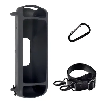 Силиконов калъф за Anker Soundcore Motion + Bluetooth Високоговорител Водоустойчива Гумена Пътна чанта за носене с дългоцевно оръжие (черен)