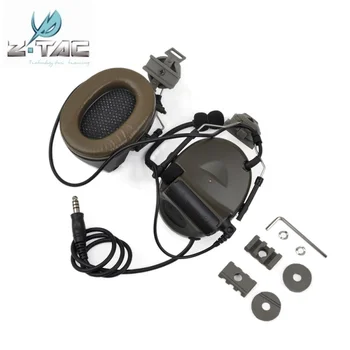Слушалки Z-Tactical Z031 Comtac II С адаптер за закрепване на каска, Комплект за БЪРЗИ каски, Военни Страйкбольные Тактически слушалки