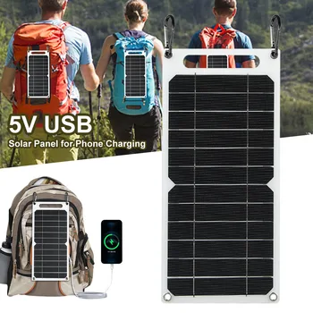 Слънчево зарядно устройство с мощност 6 W Преносим соларен панел с USB изход 5 от Водоустойчив панел зарядно устройство за нощуване на открито, разходки пътуване с велосипед