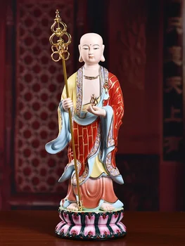 Статуя на Бодхисатва Дай Ютанг Ди Zang Ван дома, домашни статуя на Бодхисатва, керамични изправени статуи, статуи и дизанг
