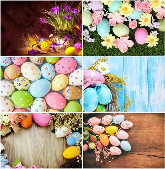 Фонови изображения за един Щастлив Великден, дървени дъски, пъстри яйца, цветя, фонове за душата на детето, банер за една фотосесия, Пролетен интериор