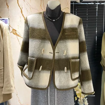 Френски универсални дамски якета с дълъг ръкав, елегантни палта с лек аромат, есен-зима 2024, Корейски шик ежедневни Дамски блузи