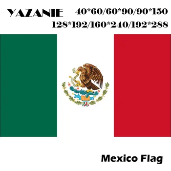 ЯЗАНИ 60*90 см /90*150 см / 120 * 180 cm / 160* 240 Знаме на Мексико, Мексиканската Държава Закрит и Открит Банер Люверсы Държава по Света, Потребителски Флаг