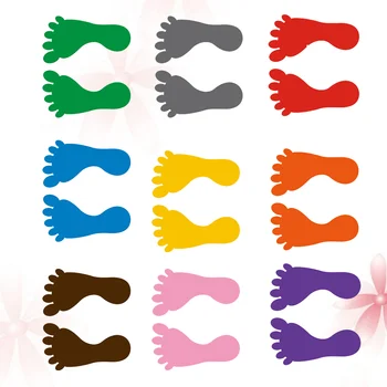 18 Чифта цветни етикети на краката, етикети на пода малък размер за украса на училището клас детската градина