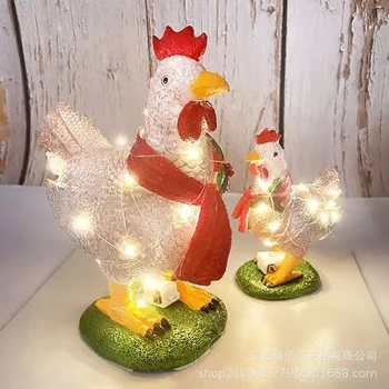 Пиле с подсветка в шарфе Аксесоари за дома с осветление във формата на пиле с шал