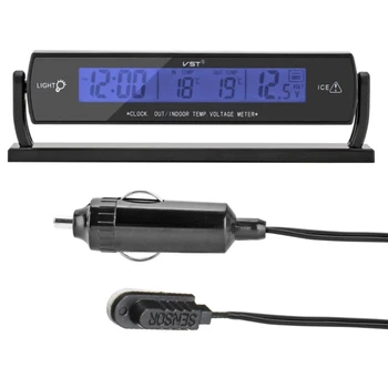 Термометър с автоматично напомняне време на шофиране Без връзка, LCD-цифрови часа